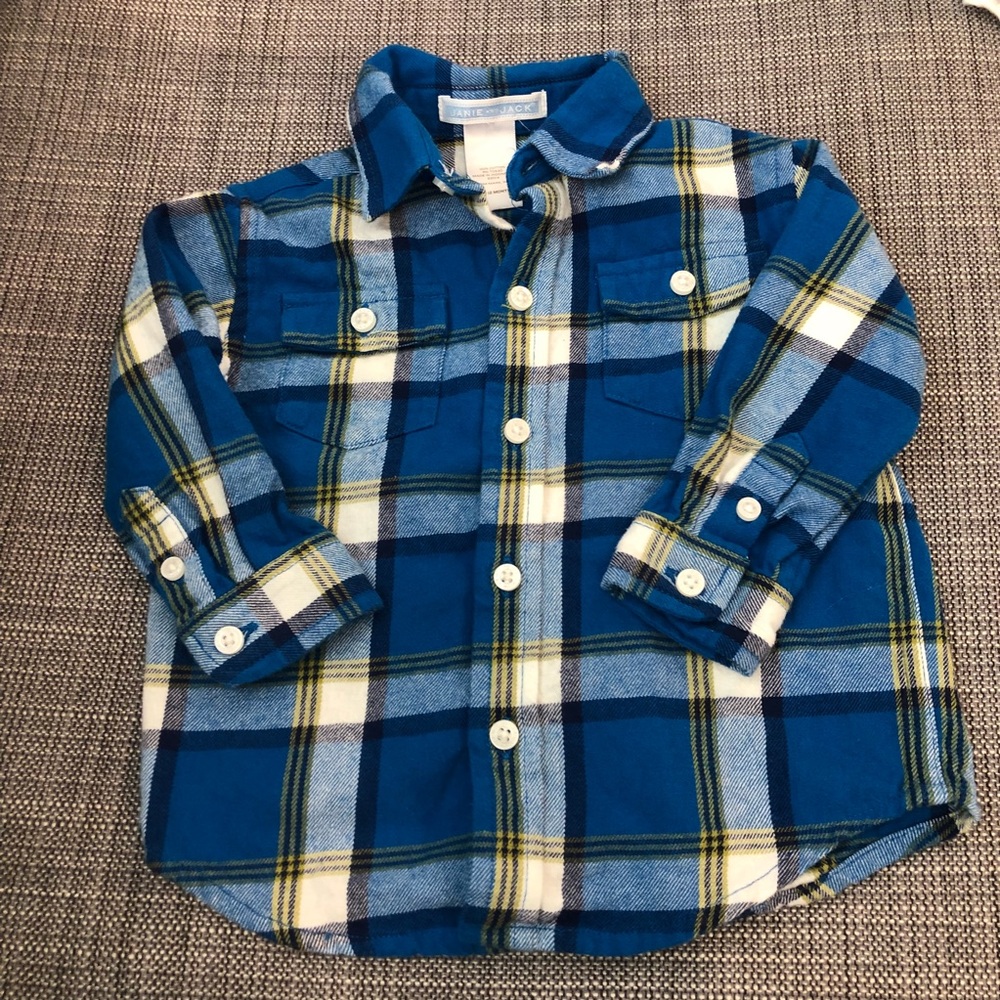 Janie and Jack baby boy flannel, LN size 9-12mon